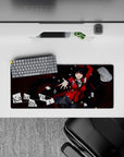 28x12 inches mouse pad in crimson, black, and red with a lucky high-stakes gambling vibe.