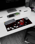 28x12 inches Kakegurui Yumeko Jabami mouse pad, reaching out grinning amid flying cards and chips.