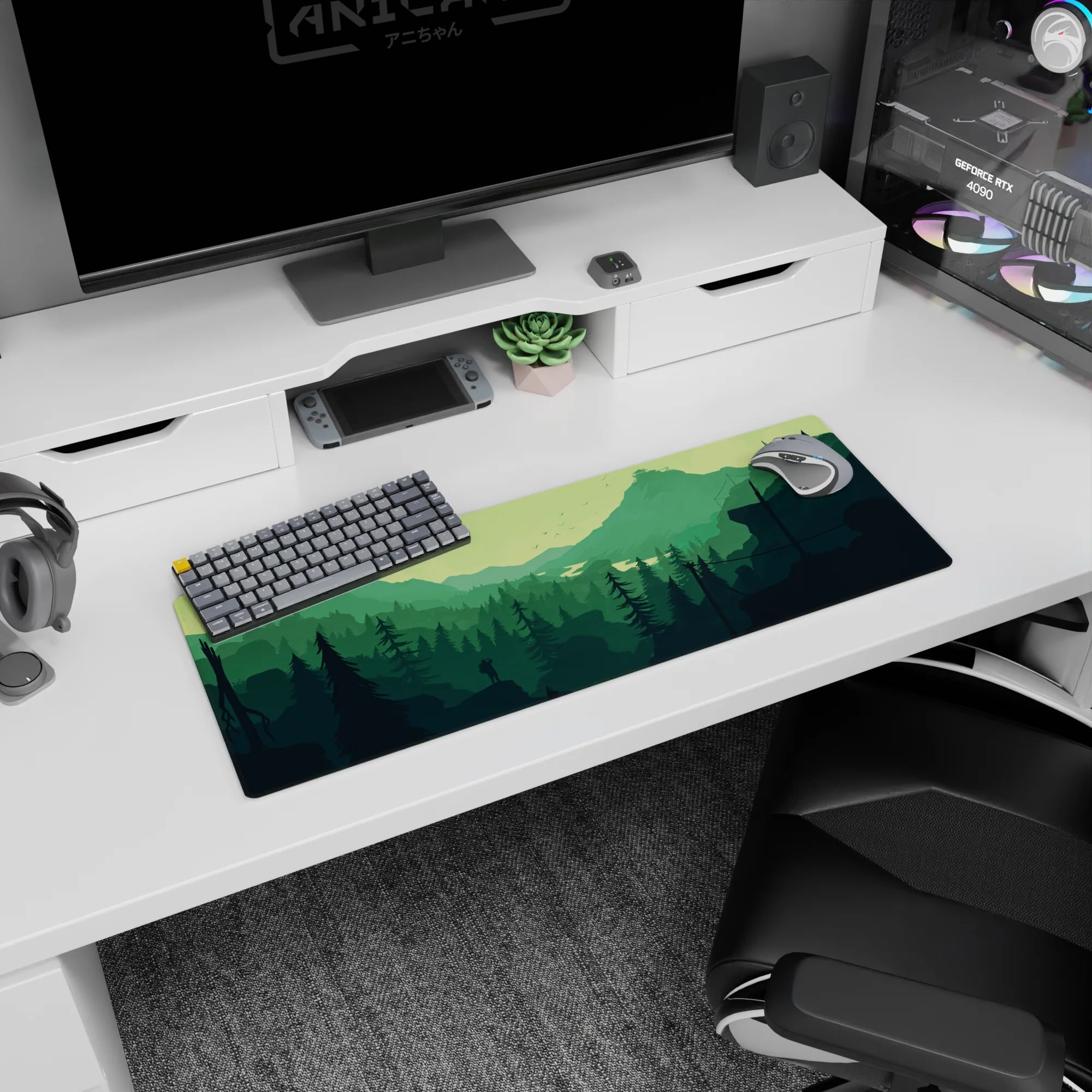 Vector Landscapes Deskmat | Mousepad | Deskpad - Forest Trek