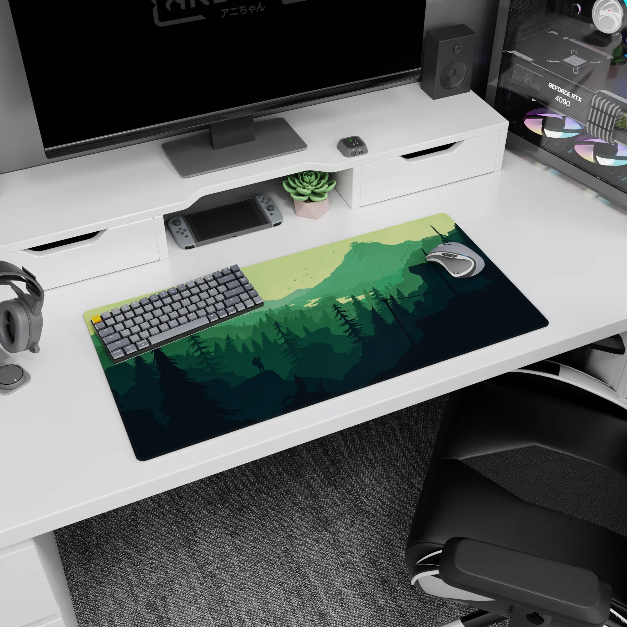 Vector Landscapes Deskmat | Mousepad | Deskpad - Forest Trek