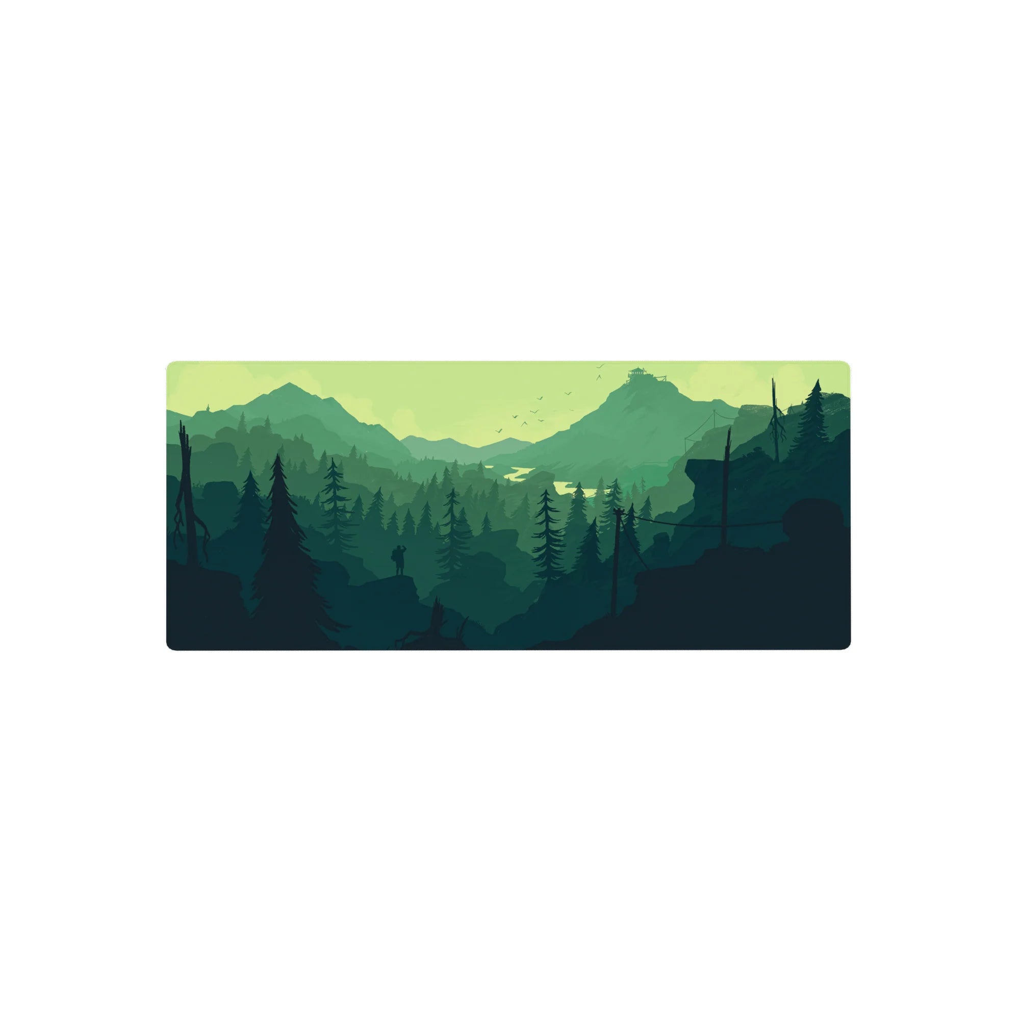 Vector Landscapes Deskmat | Mousepad | Deskpad - Forest Trek