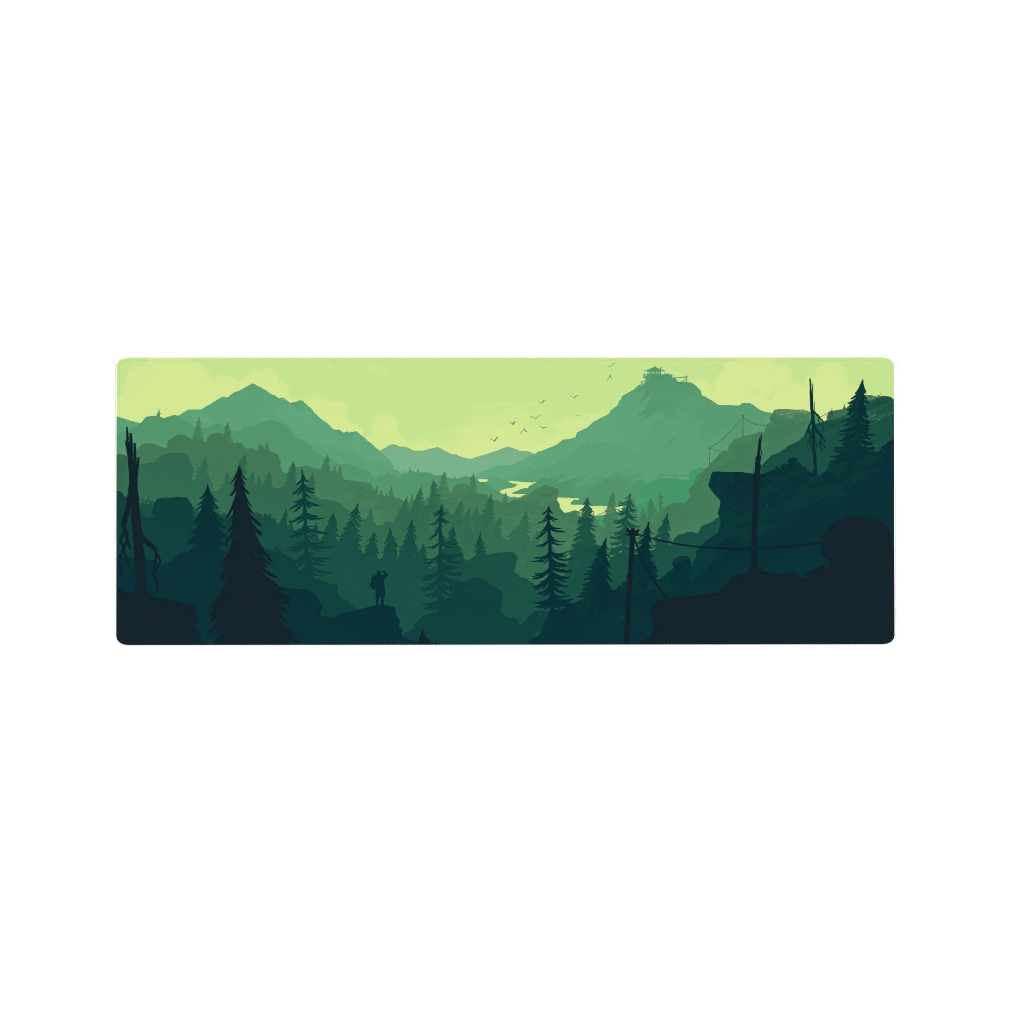 Vector Landscapes Deskmat | Mousepad | Deskpad - Forest Trek