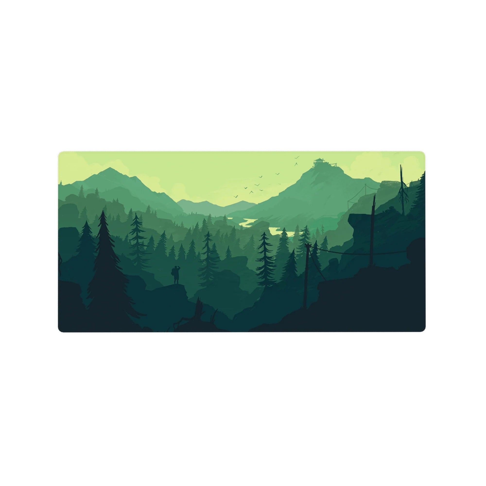 Vector Landscapes Deskmat | Mousepad | Deskpad - Forest Trek