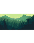 Vector Landscapes Deskmat | Mousepad | Deskpad - Forest Trek