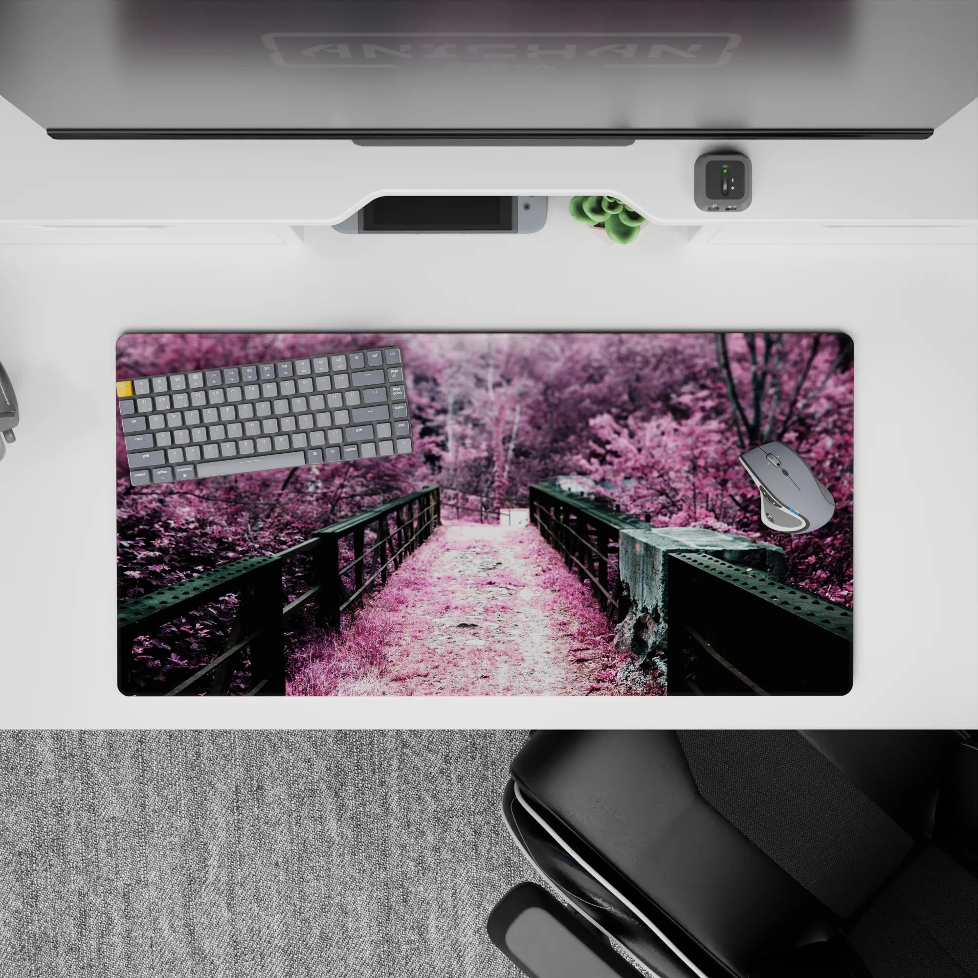 Zen-Japan Deskmat | Mousepad | Deskpad - Blush Bridge - AniChan