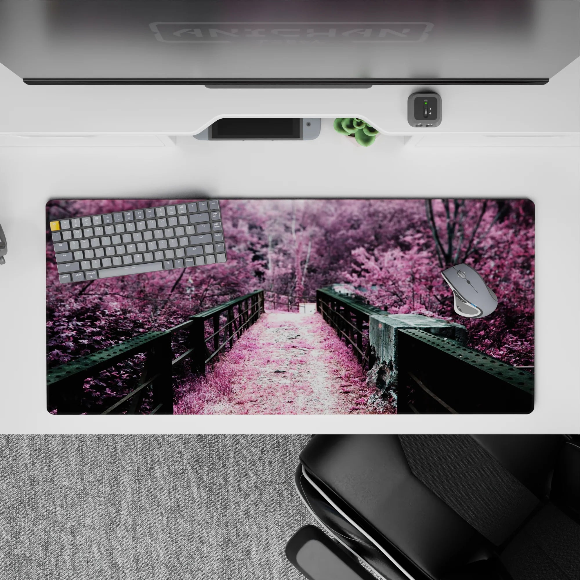 Zen-Japan Deskmat | Mousepad | Deskpad - Blush Bridge - AniChan