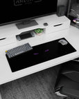 Pain from Naruto staring into the void with glowing Rinnegan eyes on desk mat, 32x12 inches.