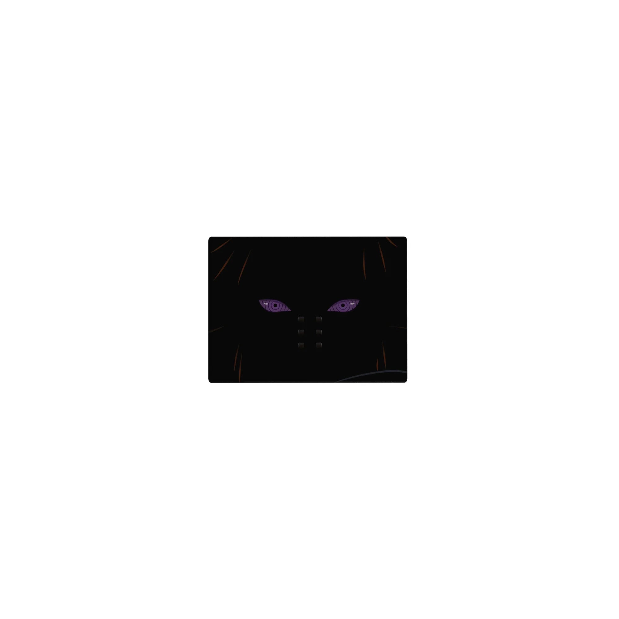 Classic anime mouse pad 14x10 inches with Pain-inspired Rinnegan eye design, piercings, and clean silhouette.