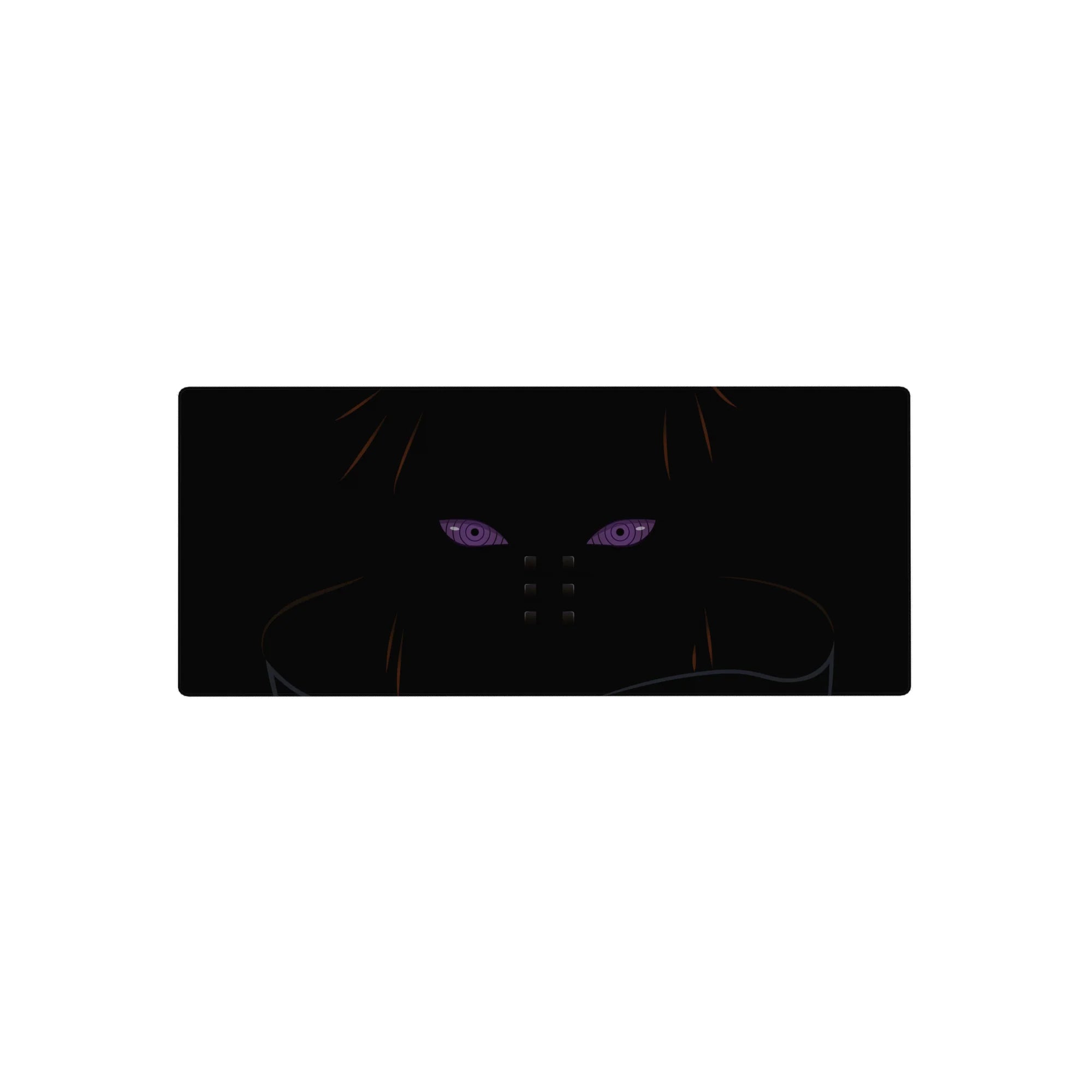 Naruto Pain Rinnegan anime mouse pad desk mat, 28x12 inches, with piercings and clean silhouette.