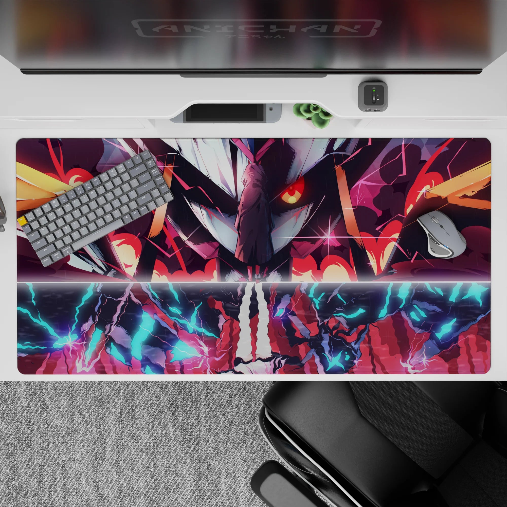 Dynamic 40x20 mouse pad transforms your workspace into an electrifying battlefield, blending epic action with vibrant energy for an immersive vibe