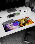 32x12 inches Naruto Shippuden mouse pad, Kurama rage Naruto faces Sharingan Sasuke in a clash.
