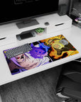32x16 inches Naruto Shippuden mouse pad showing Kurama rage Naruto facing Sasuke’s red Sharingan.
