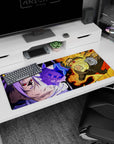 36x16 inches Naruto Shippuden desk pad showing Kurama-rage Naruto facing Sharingan Sasuke.