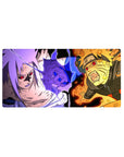 32x16 inches anime mouse pad with Naruto vs Sasuke battle art, crisp linework and comic panel style.