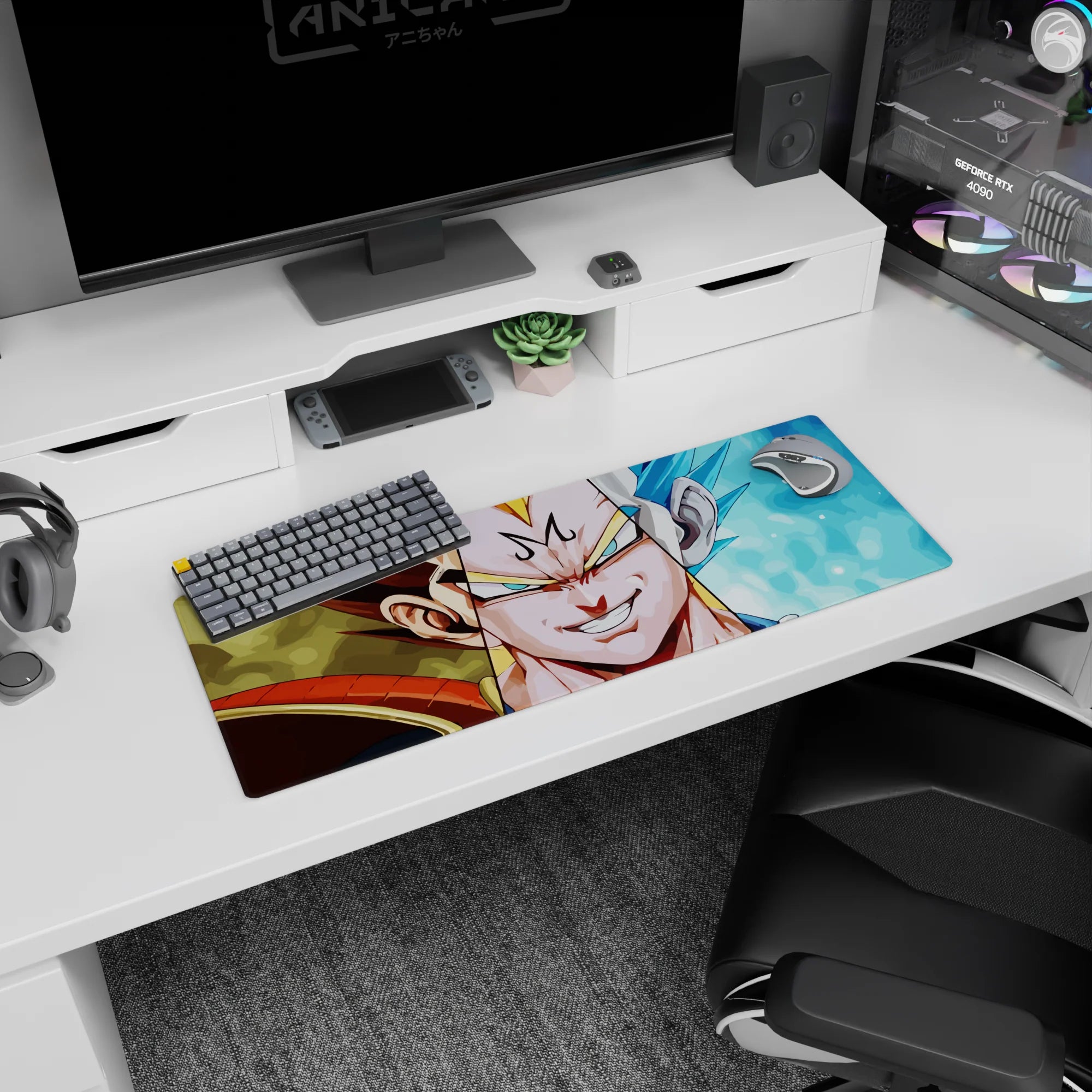 Dragon Ball Deskmat | Mousepad | Deskpad - Majin and Blue Vegeta Fusion - AniChan