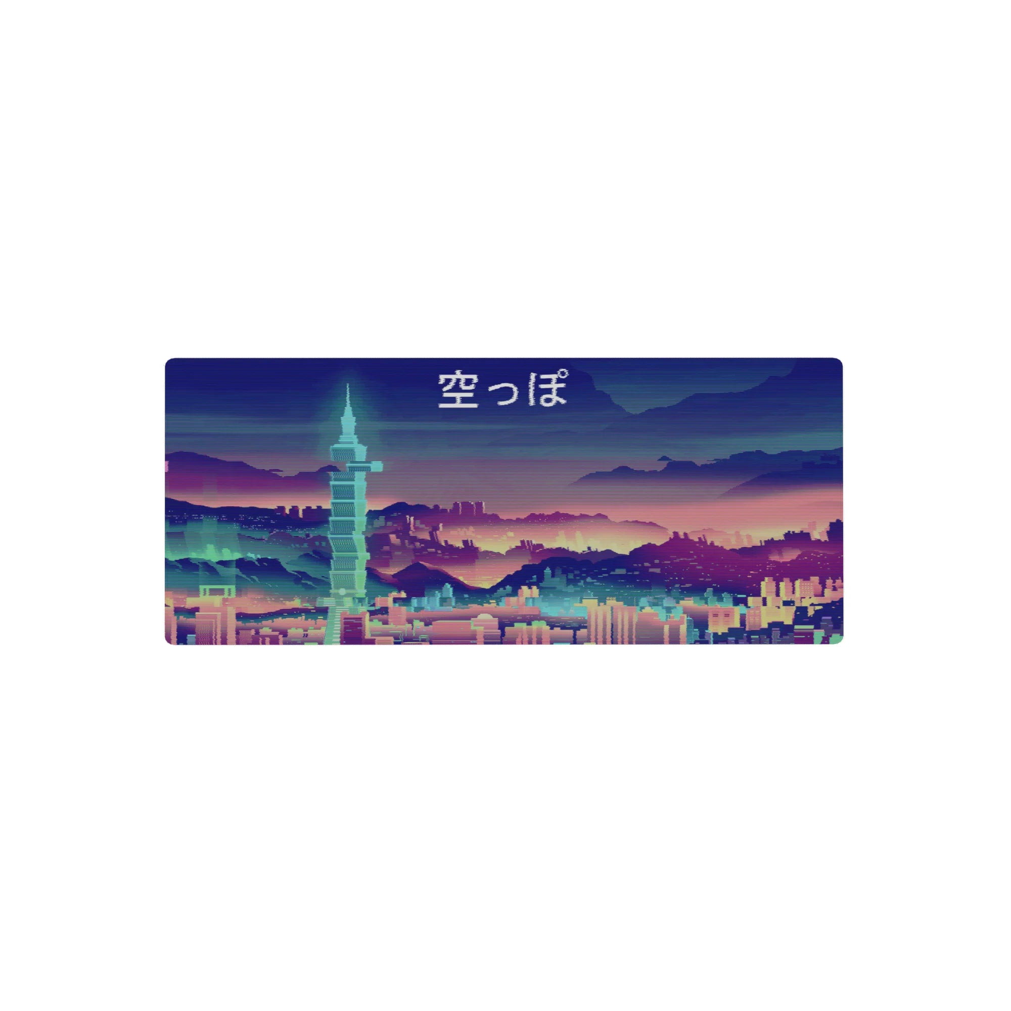 Vector Landscapes Deskmat | Mousepad | Deskpad - Neon Skyline