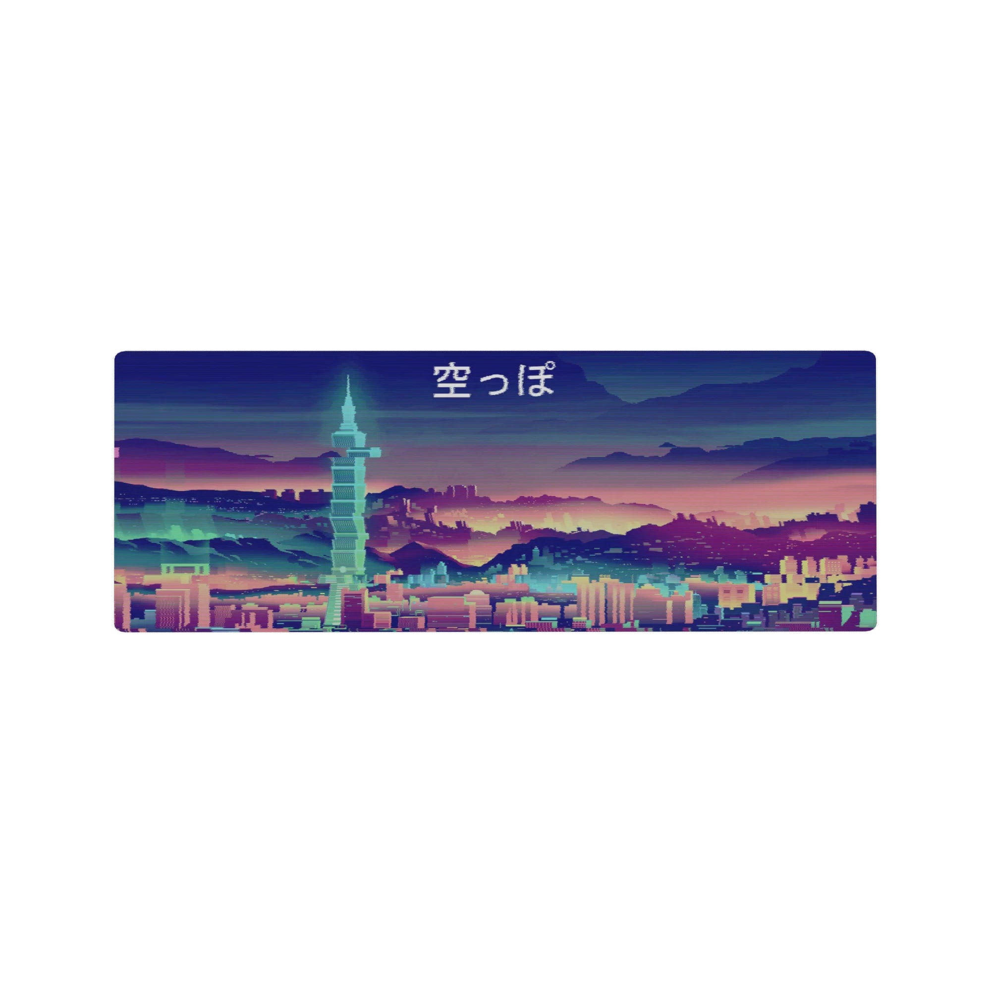 Vector Landscapes Deskmat | Mousepad | Deskpad - Neon Skyline