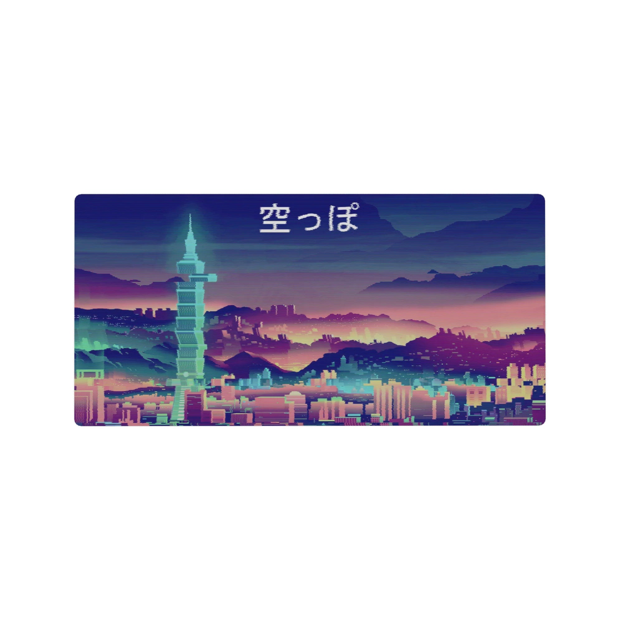 Vector Landscapes Deskmat | Mousepad | Deskpad - Neon Skyline