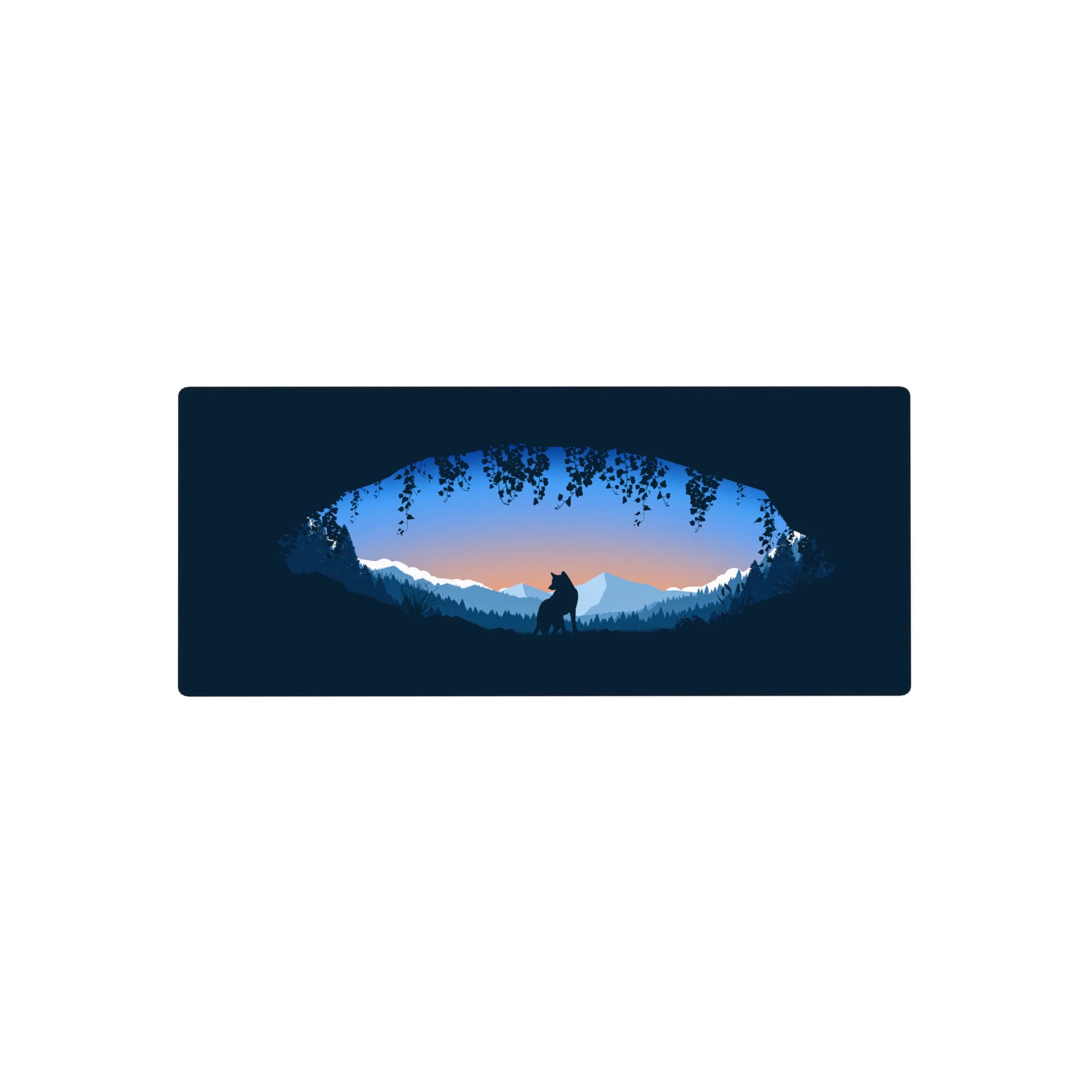 Vector Landscapes Deskmat | Mousepad | Deskpad - Wolf Horizon