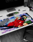 40x20 inches anime desk pad showing Inuyasha in red haori with Kagome on a dark branch, eye contact.