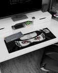 32x12 inches Naruto mouse pad with Kakashi Hatake staring ahead, Leaf headband and glowing Sharingan eye.