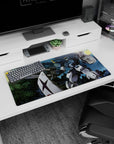 32x16 inches Gundam 08th MS Team mouse pad featuring RX-79[G] behind a shield, cannons lighting the sky.