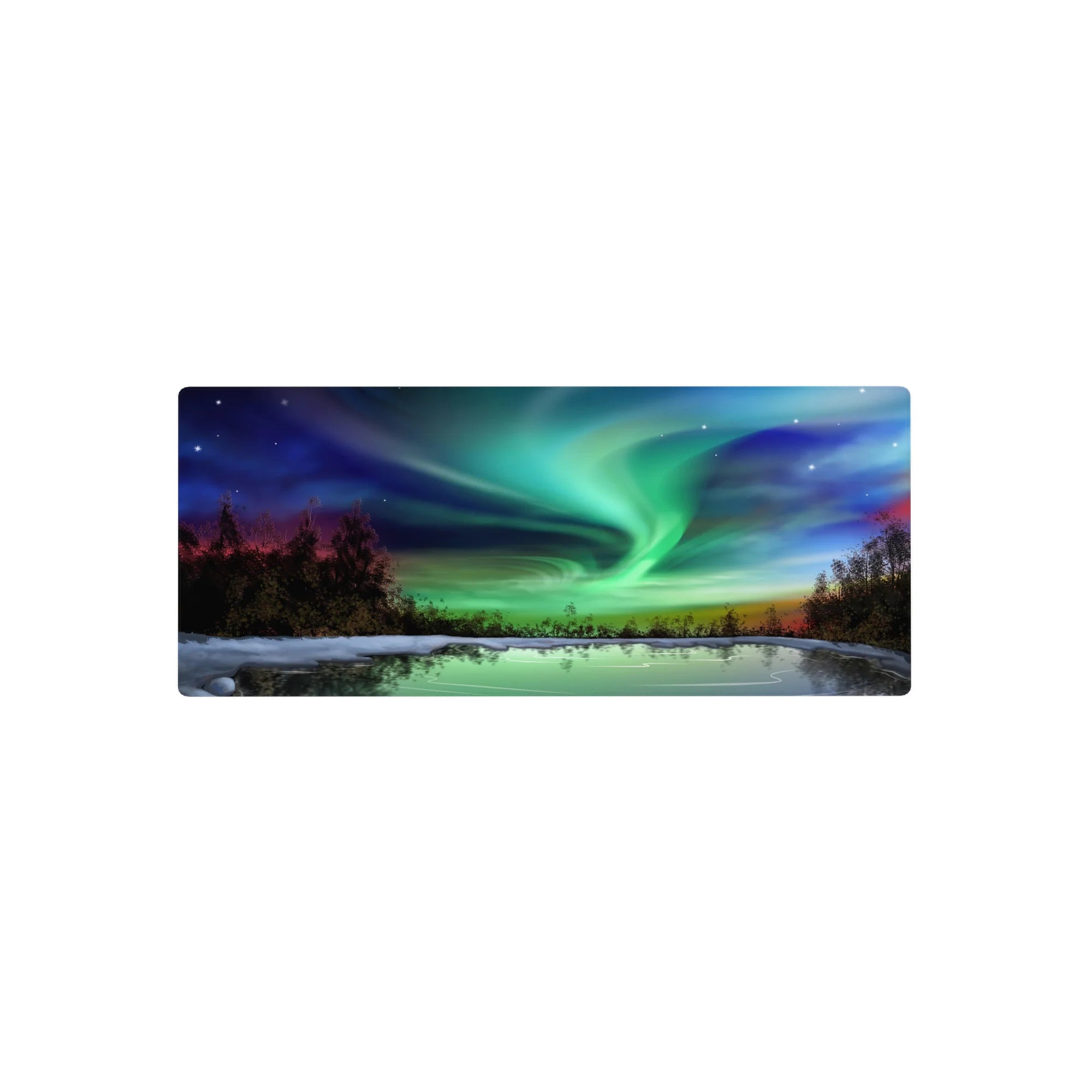 Nature Landscapes Deskmat | Mousepad | Deskpad - Aurora Bliss