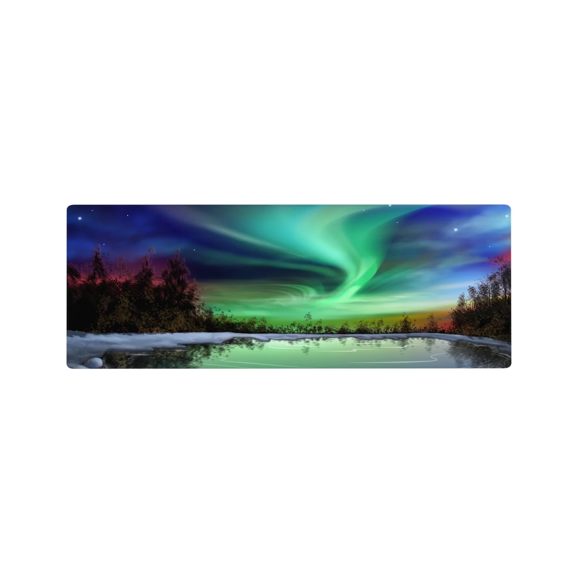 Nature Landscapes Deskmat | Mousepad | Deskpad - Aurora Bliss