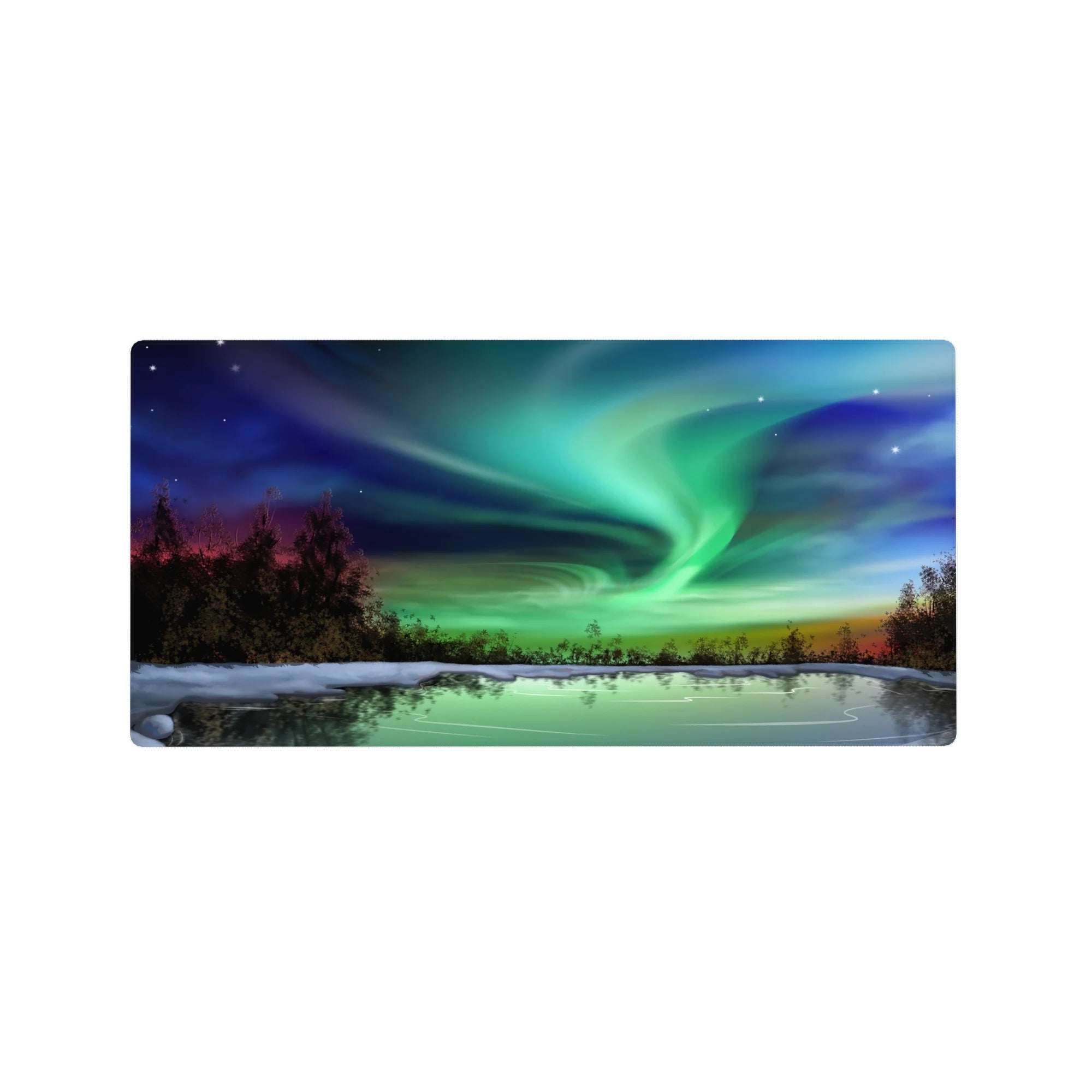 Nature Landscapes Deskmat | Mousepad | Deskpad - Aurora Bliss