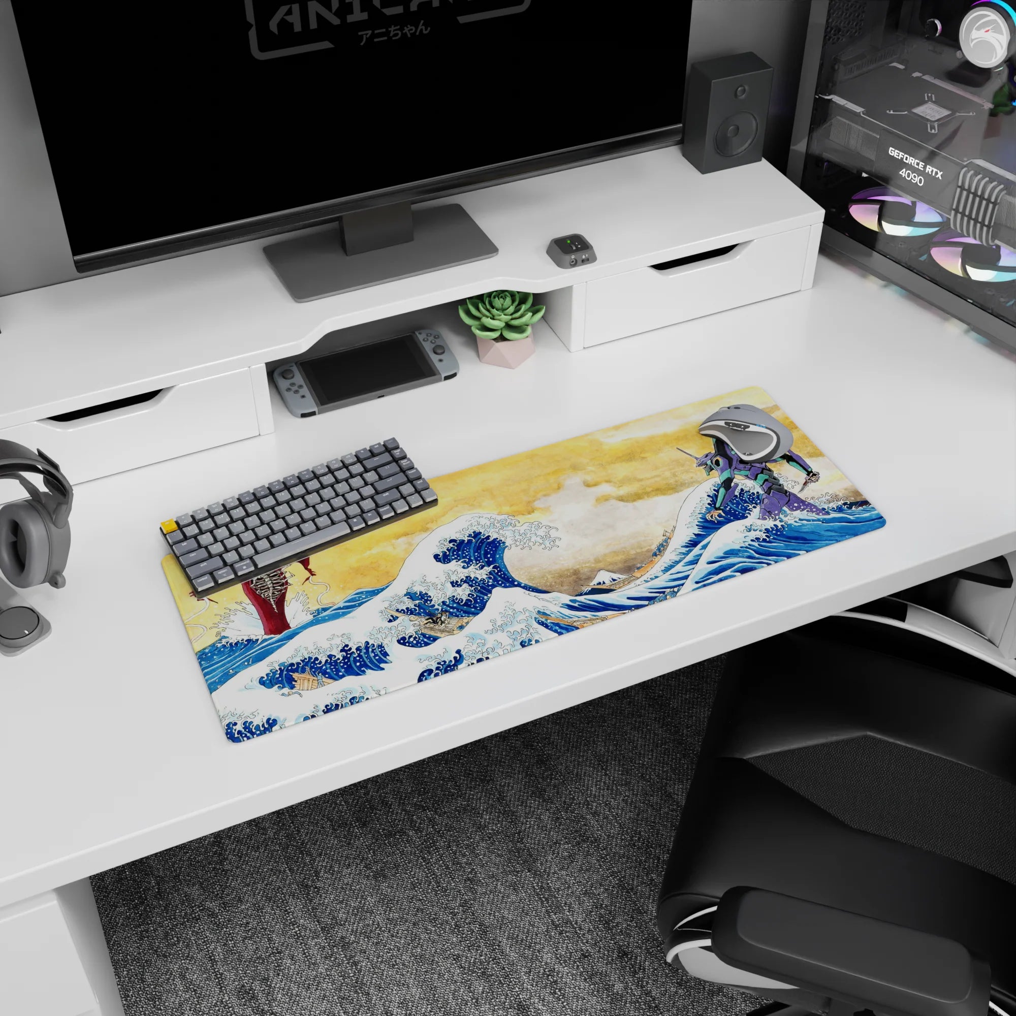 Zen-Japan Deskmat | Mousepad | Deskpad - Tidal Showdown - AniChan