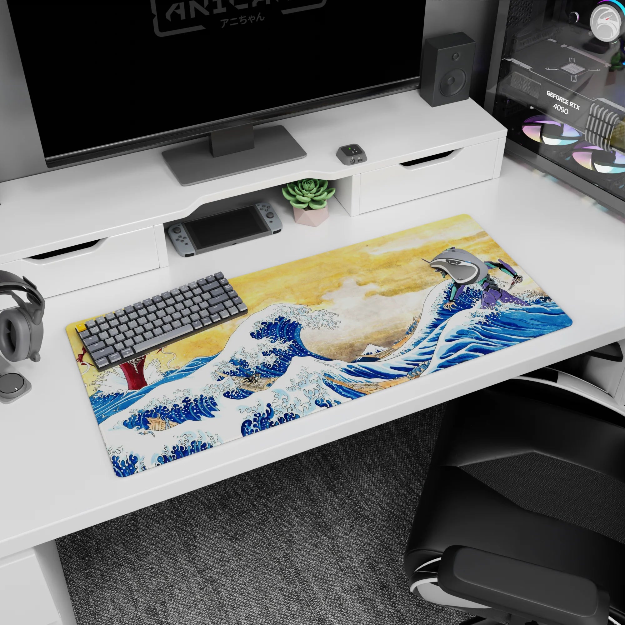 Zen-Japan Deskmat | Mousepad | Deskpad - Tidal Showdown - AniChan