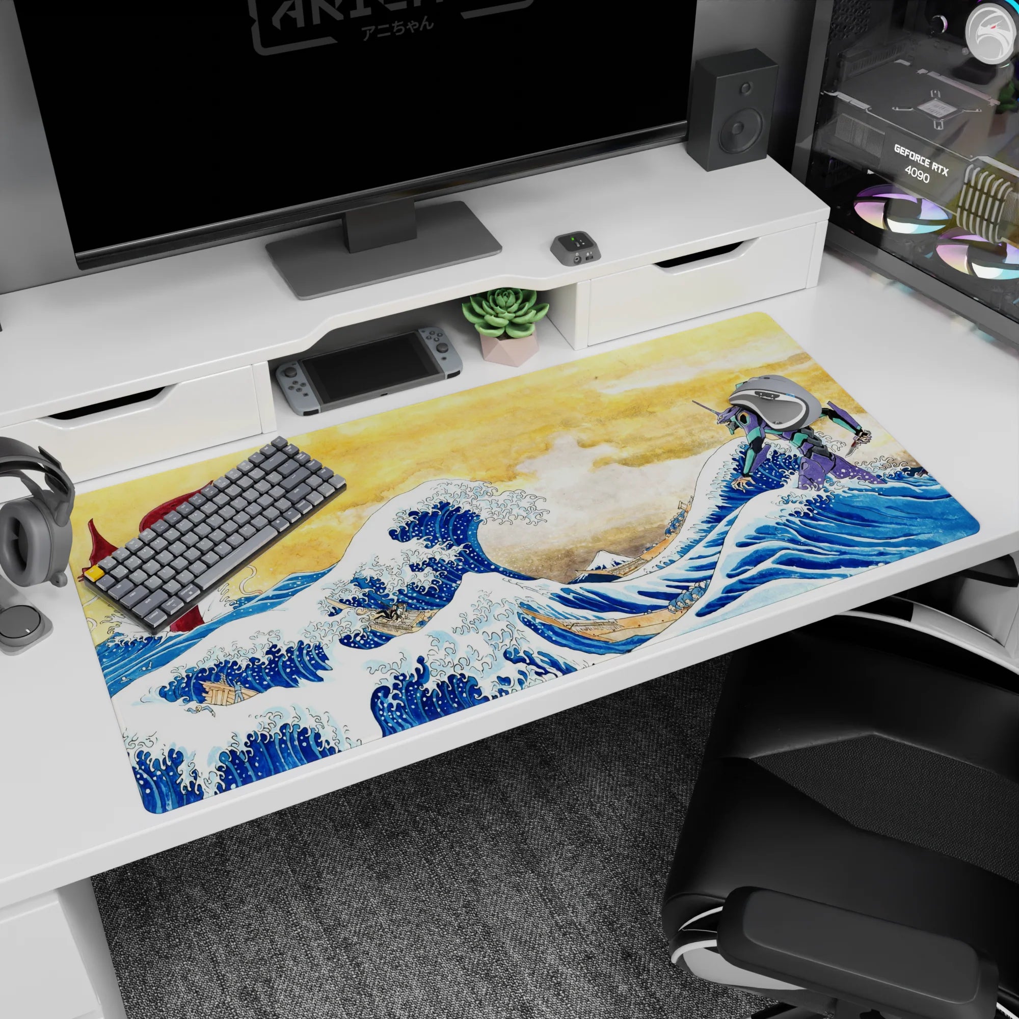 Zen-Japan Deskmat | Mousepad | Deskpad - Tidal Showdown - AniChan