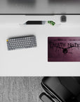 Dark purple smoky Death Note anime mouse pad 14x10 inches, dripping lettering and splatter for night vibe.