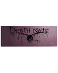 Death Note anime mouse pad 32x12 inches with jagged ink title, purple haze, and splatter drip art.