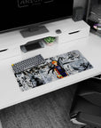28x12 inches mouse pad featuring Hinata Shoyo front and center, manga spikes and roaring crowd panels.