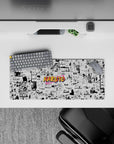 28x12 inches anime mouse pad with crisp monochrome manga art and bold orange Naruto logo vibe.