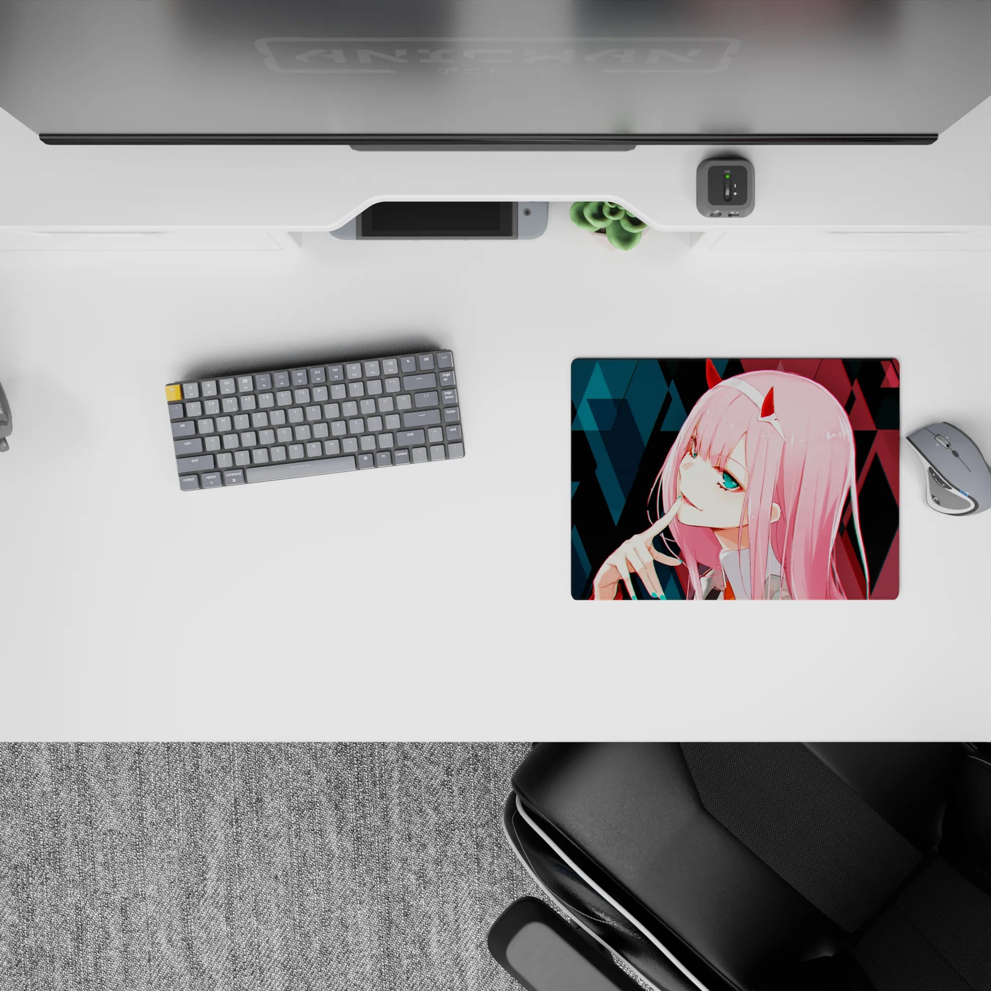 Darling In The Franxx - Anime Mouse Pad and Desk Pad - Zero Two Cyber Glitch - AniChan