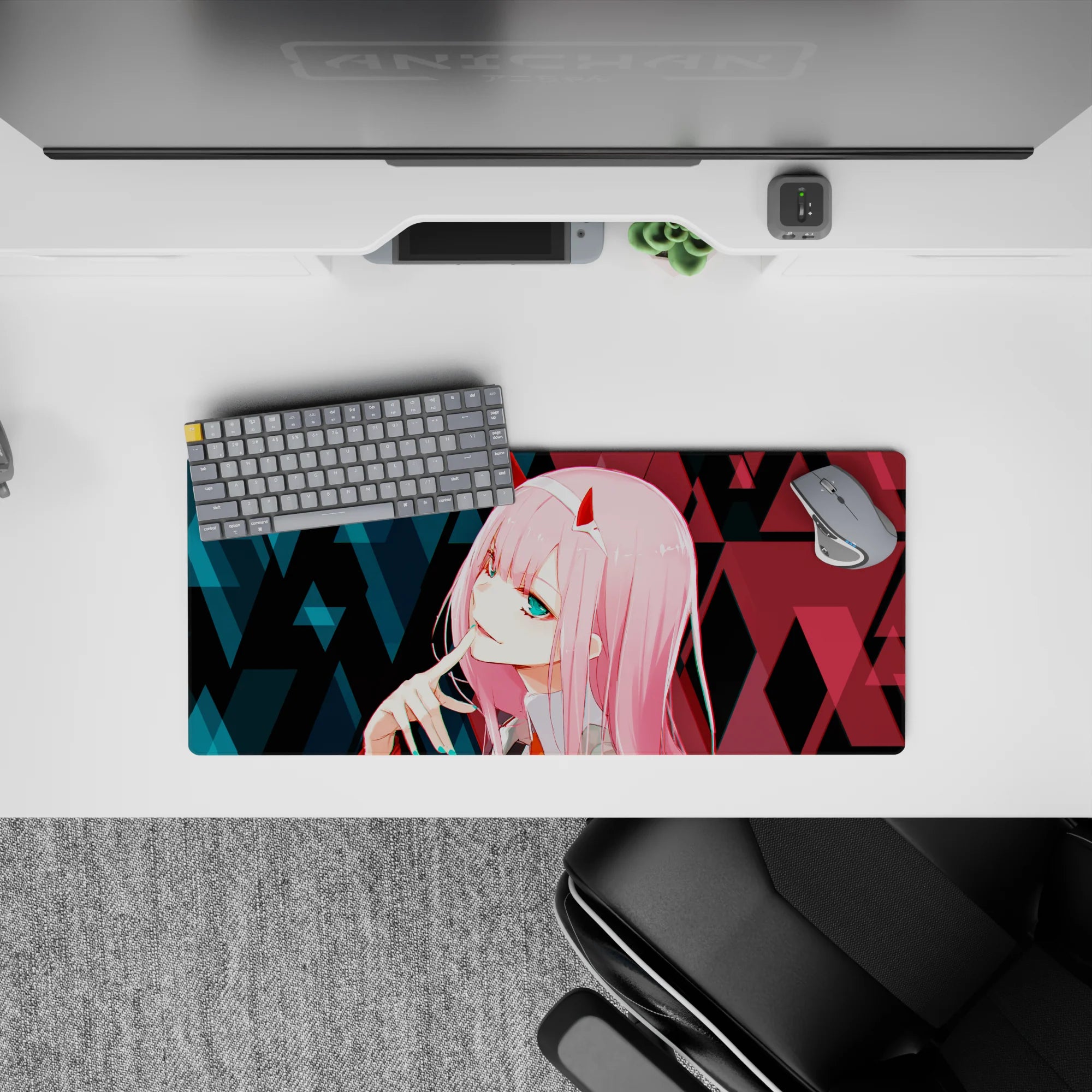 Darling In The Franxx - Anime Mouse Pad and Desk Pad - Zero Two Cyber Glitch - AniChan