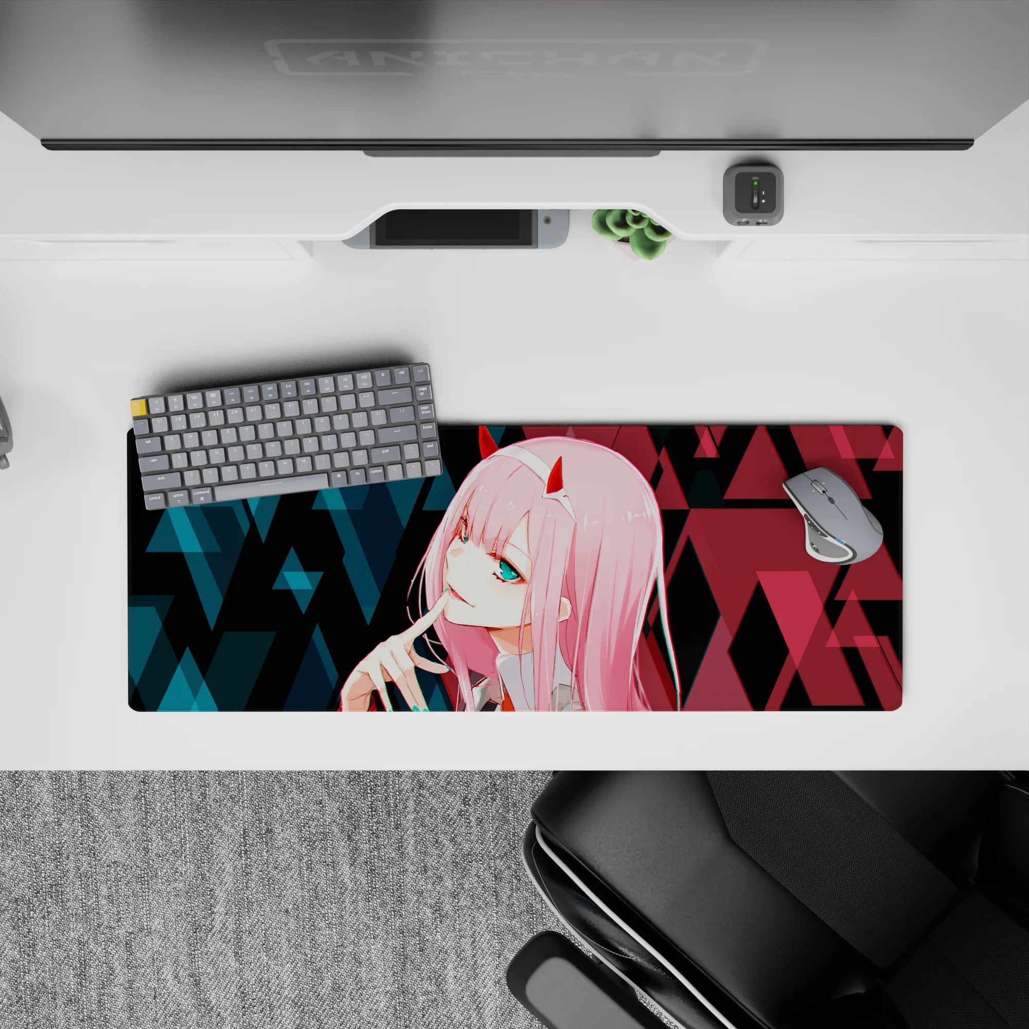 Darling In The Franxx - Anime Mouse Pad and Desk Pad - Zero Two Cyber Glitch - AniChan