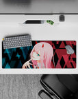 Darling In The Franxx - Anime Mouse Pad and Desk Pad - Zero Two Cyber Glitch - AniChan