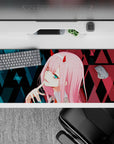 Darling In The Franxx - Anime Mouse Pad and Desk Pad - Zero Two Cyber Glitch - AniChan