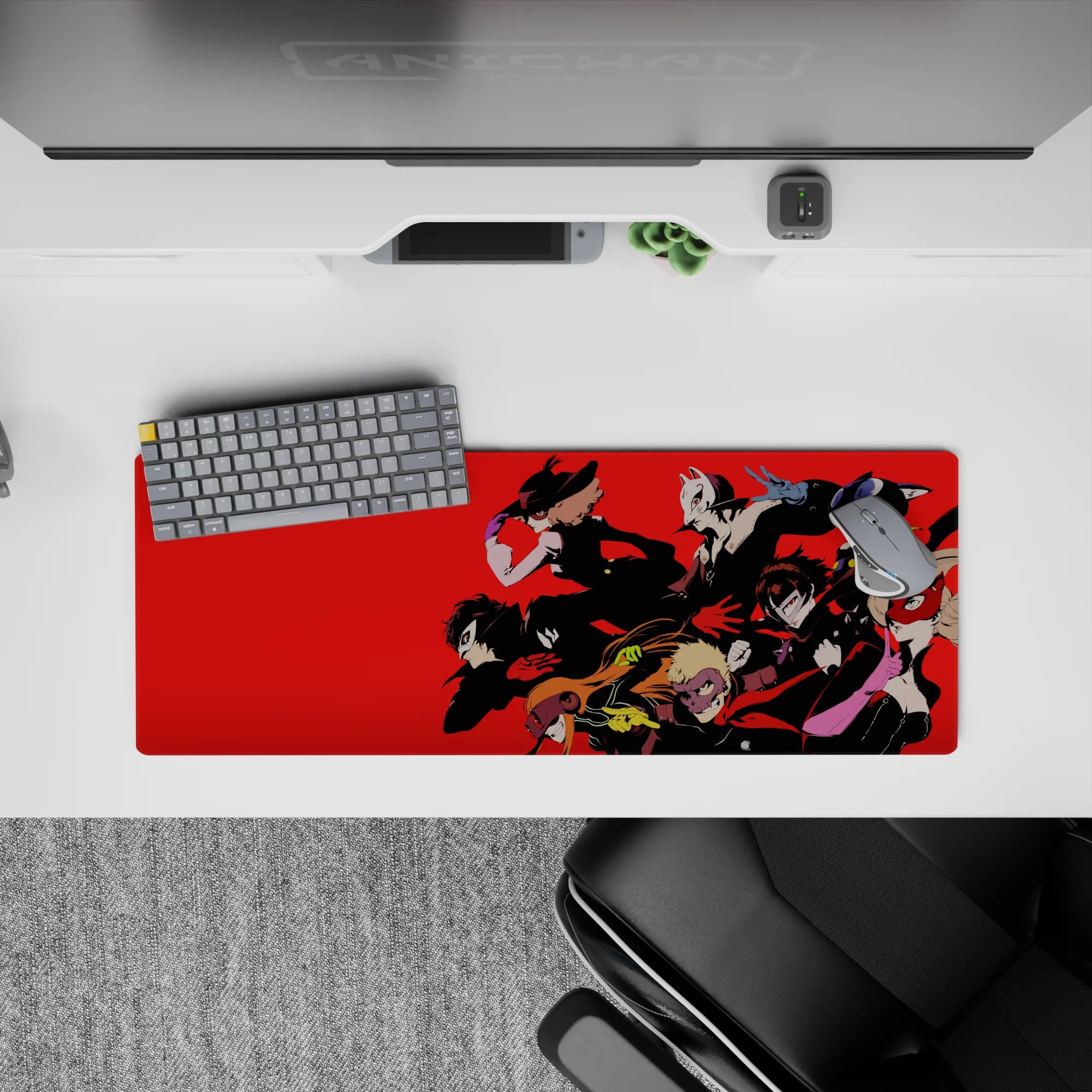 Persona 5 mouse pad, 32x12 inches, showcasing the Phantom Thieves in bold comic style with Joker leading the charge.