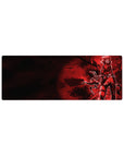 32x12 inches anime girl mouse pad with masked street fighter, cap, scarf, and oversized blade art.