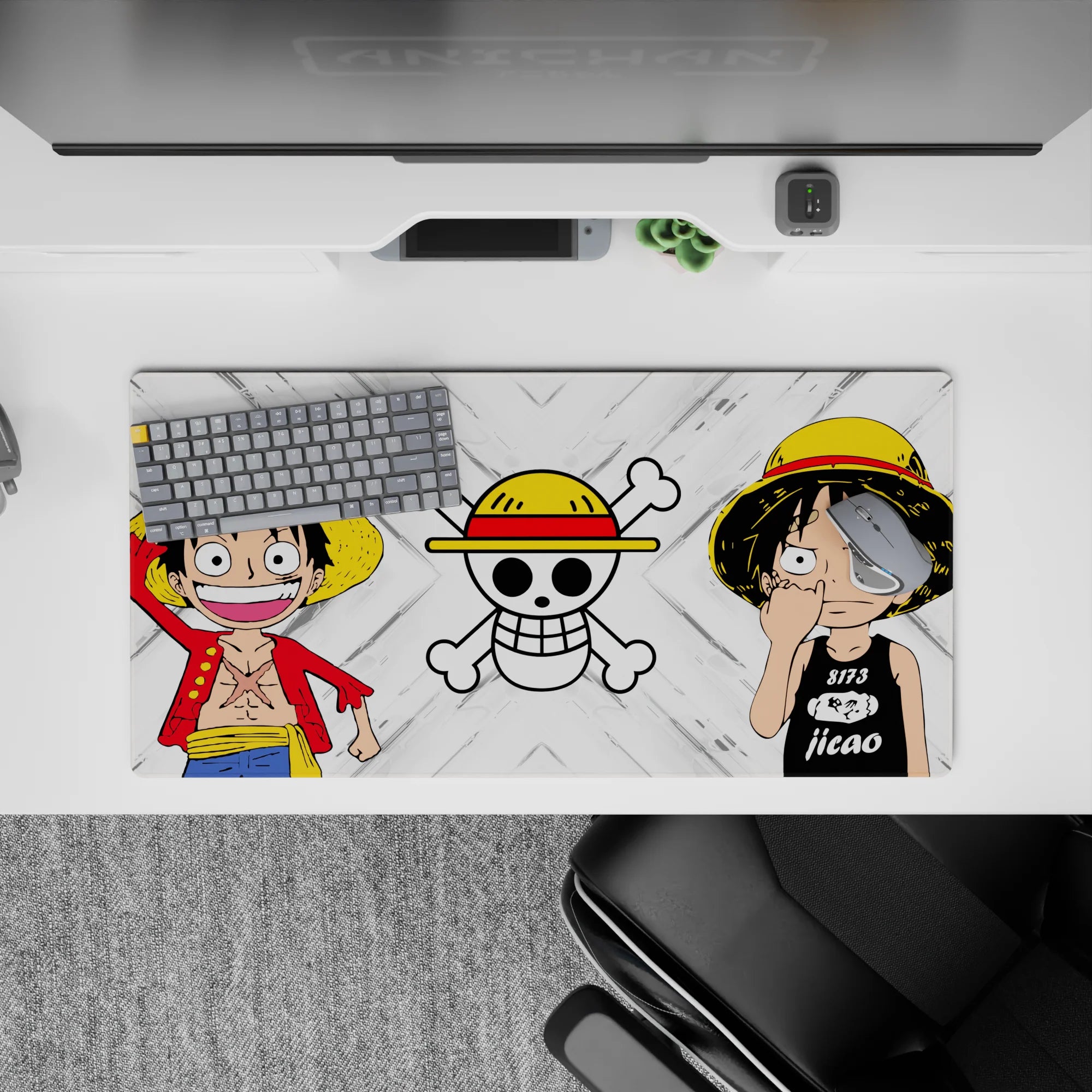 One Piece Deskmat | Mousepad | Deskpad - Straw Hat Duo Icon - AniChan