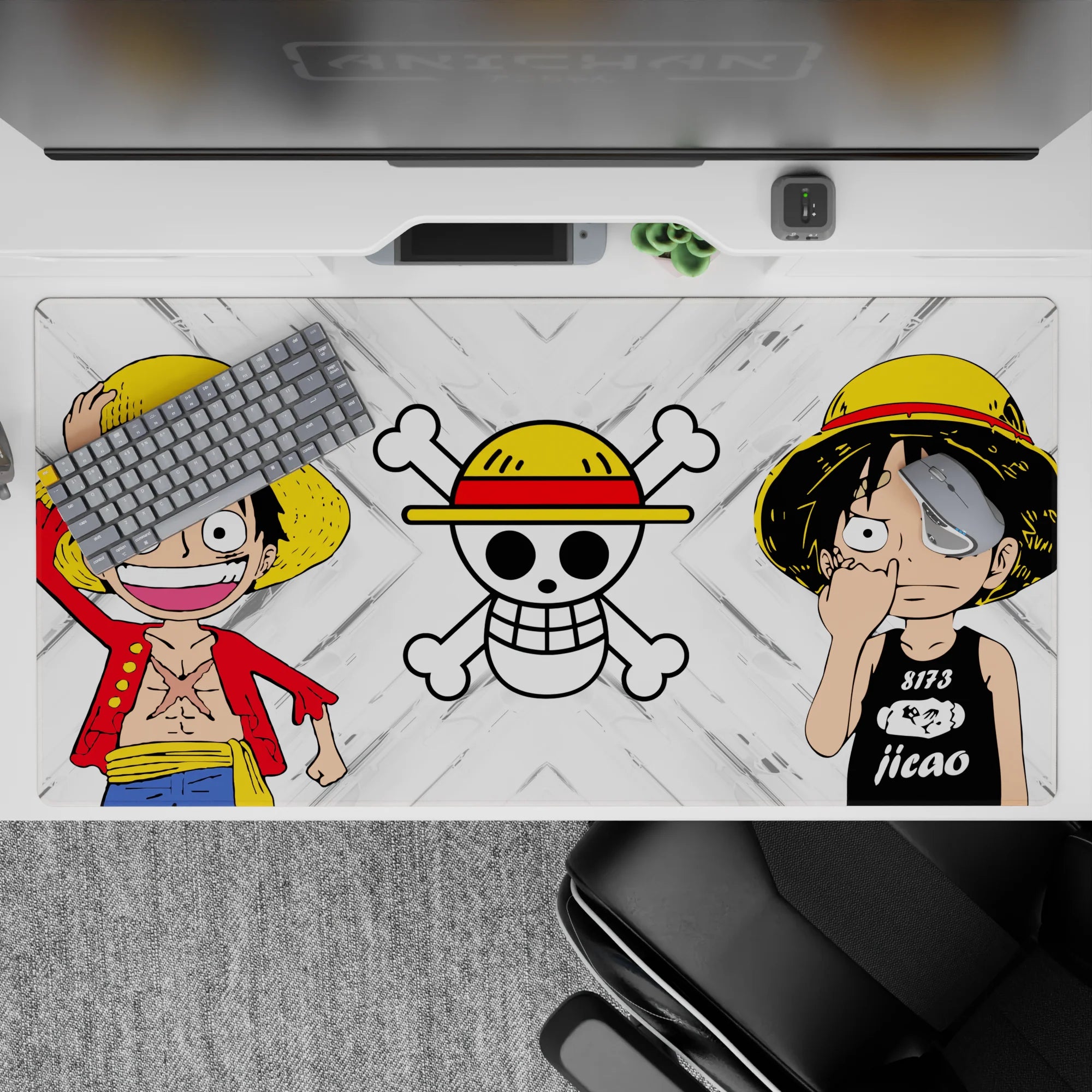 One Piece Deskmat | Mousepad | Deskpad - Straw Hat Duo Icon - AniChan