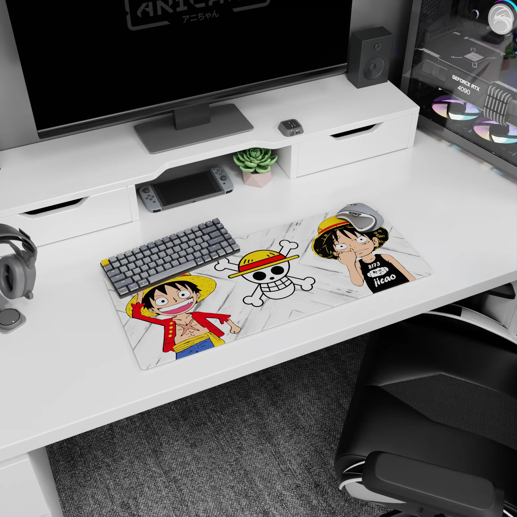 One Piece Deskmat | Mousepad | Deskpad - Straw Hat Duo Icon - AniChan