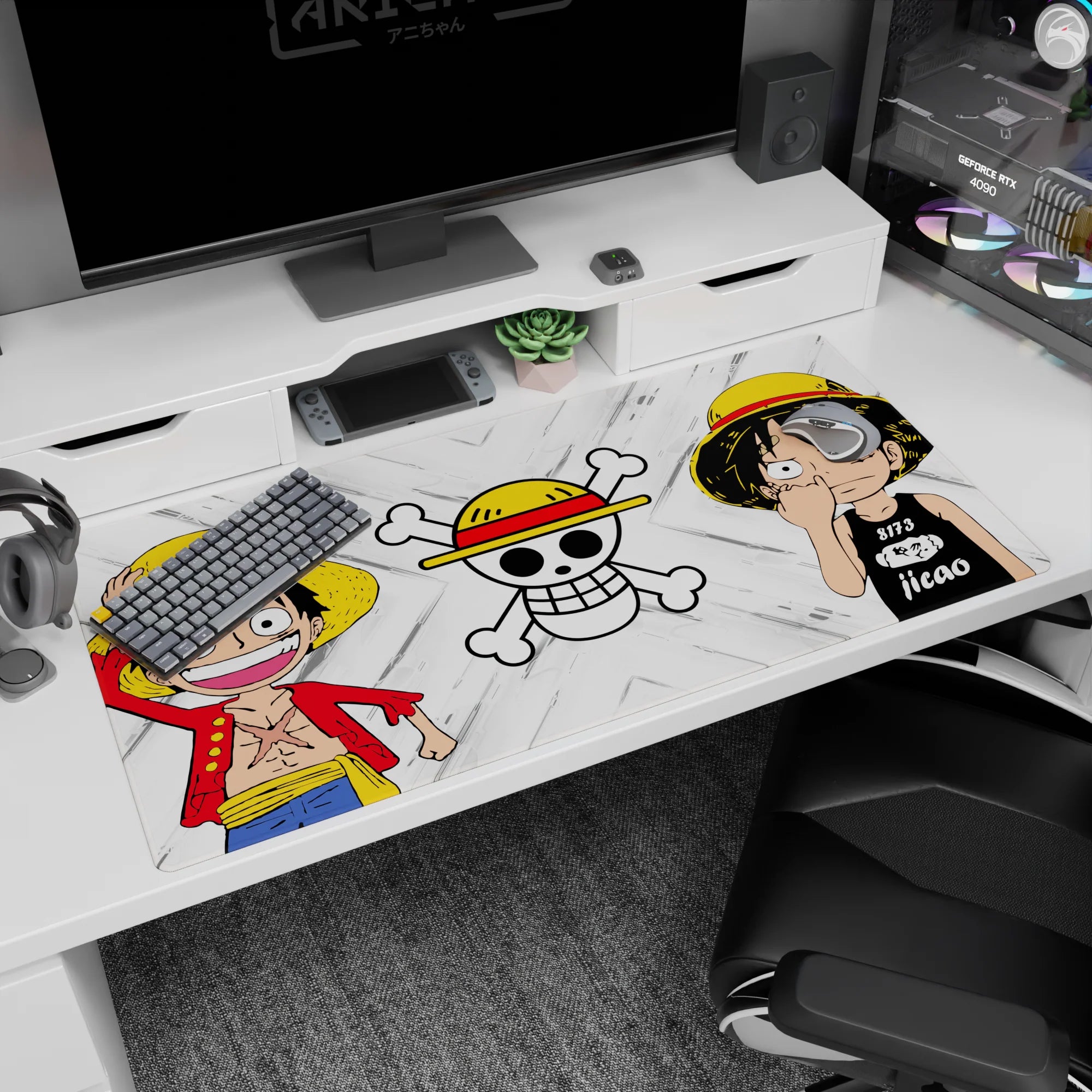 One Piece Deskmat | Mousepad | Deskpad - Straw Hat Duo Icon - AniChan