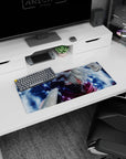 28x12 inches Naruto Kakashi Hatake mouse pad, Sharingan glowing through mask amid drifting snow.