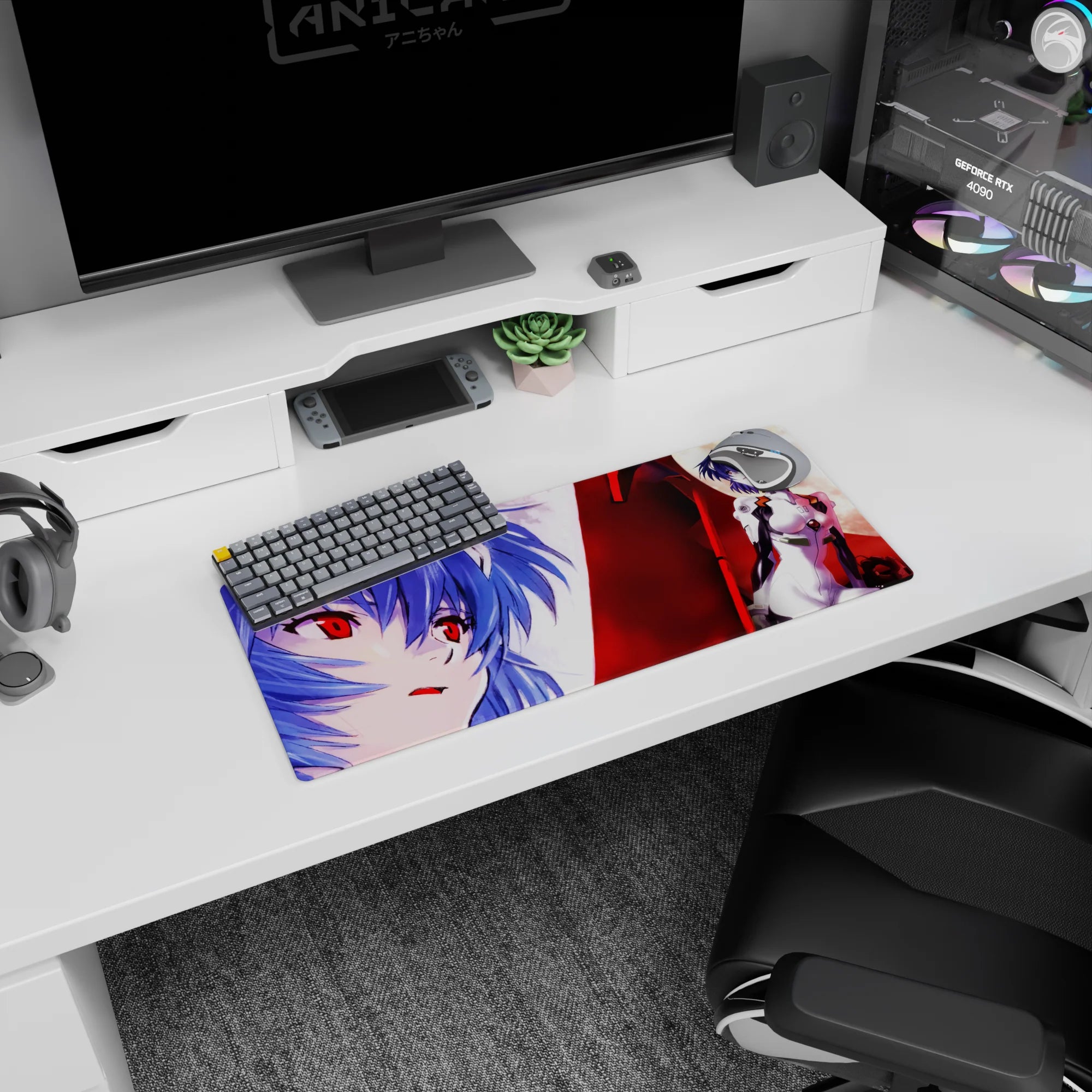 Evangelion - Anime Mouse Pad and Desk Pad - Crimson Serenity - AniChan