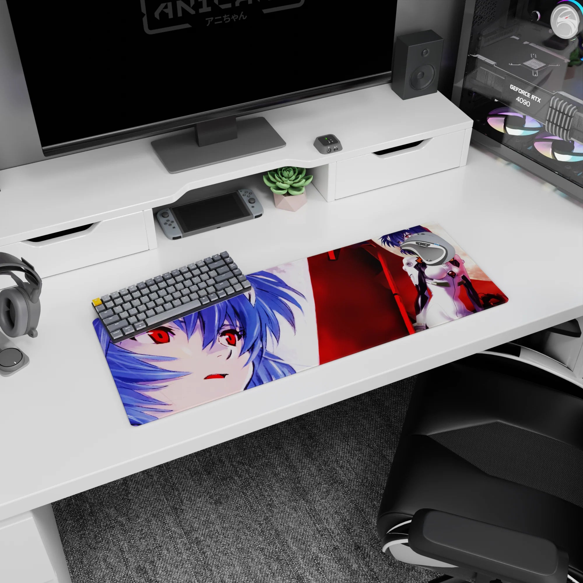 Evangelion - Anime Mouse Pad and Desk Pad - Crimson Serenity - AniChan